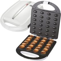 Mesko - MS3081 Hornillo Eléctrico para 24 Galletas en Forma de Nuez, Placas Antiadherentes, Pastas Rellenas 1600W Blanco