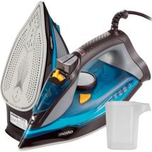 Mesko - MS5041 Plancha Ropa Suela Cerámica, Vapor Vertical, Golpe Vapor, Antical, Autolimpieza, Antigoteo 3000W Azul