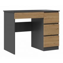 Hucoco - meso - Escritorio recto de oficina/dormitorio estilo moderno - 98x51x76 cm - 4 cajones