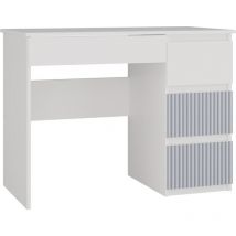Topeshop - meso - Scrivania in stile moderno/camera dei bambini - 98x51x76 cm - 4 cassetti a destra - Bianco e blu
