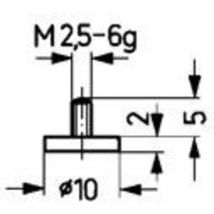 Messeinsatz ø 20 mm plan M2,5 Stahl passend zu Messuhren