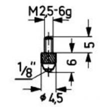 Messeinsatz Länge 6 mm Kugel M2,5 Stahl passend zu Messuhren