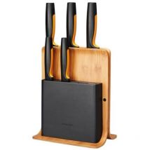 Fiskars - 1057552 Functional Form Messerblock mit 5 Messern, Bambus