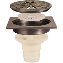 XVX - Piletta doccia in ottone 10 x 10 cm, piletta quadrata, griglia antiodore per doccia, accessori per il bagno