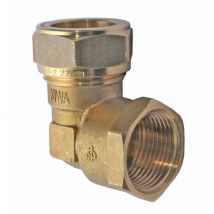 Messing Klemmverschraubung Winkel 18 mm x 3/4 Zoll ig für Kupferrohre