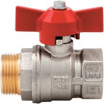 Kugelhahn - Messing - m/f - Roter Schmetterlingsgriff 26X34 - PN30