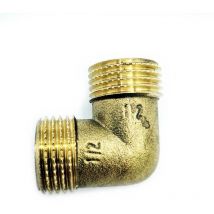 Ravani Messing-Winkelstück 1/2" Außen-/Innengewinde – 1/2" M x M – +100 °C – 1,0 MPa