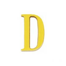 Messingbuchstabe "D" 10 cm. mit versteckten Schrauben (Blister 1 Stück)