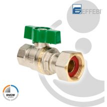 Effebi - Trinkwasser-Kugelhahn 2163V - mit Überwurfverschraubung 3/4 Zoll (DN20) x Innengewinde 1/2 Zoll (DN15) - dvgw - inkl. Dichtung