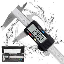 Messschieber Digital, 150 mm/6' Edelstahl Schieblehre Digital mit Klarem lcd und Backup Batterie Professioneller caliper für Außen-, Innen- Und