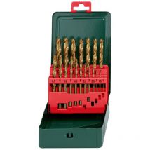 Metabo - 627156000 hss Jeu de forets pour le métal 19 pièces TiN din 338 tige cylindrique 1 set