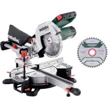 Metabo - Scie à onglet kgs 216 m Set avec fonction de traction et pcl + 2ème lame de scie hm