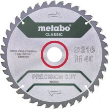 Precision cut wood classic 628652000 Lama circolare 216 x 30 x 1.8 mm Numero di denti: 40 1 pz. - Metabo