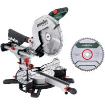 Metabo - kgs 305 m 613305900 - Set de sierra ingletadora y tronzadora con Precision Cut Line, 305 mm, 2a hoja de sierra de carburo y función de