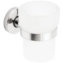 Metaform - Porta spazzolini da parete Lucida in Acciaio e vetro Mod. T-Line