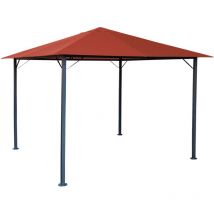 Quick-star - Metal Garden Pavilion Nice 3x3m Antique Party Tent Terra / RedorangeRAL 2001