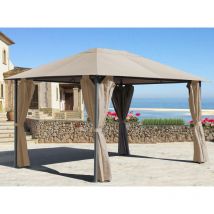 Quick-star - Metal Garden Pavilion Nice 3x4m Sand avec 4 panneaux latéraux Party Tent
