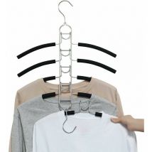 Metal Hangers, 5 in 1 Multiple Non-Slip Space Saving Clothes Hanger, for Suits Shirts Dresses Coats
