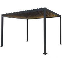 Jardí - Anthracite Aluminium Pergola With led Lights - 3m x 4m