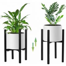 Debuns - Metal Plant Stand in Simple Style Suitable for Indoor and Outdoor Garden Balcony with Adjustable Width 1pcs(Except for Plants and Flower