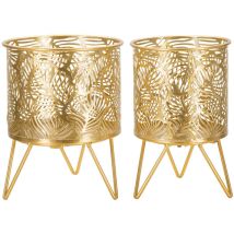 Metall-blumenständer Naty, 2er-set, Gold, Ø 16x20 Cm