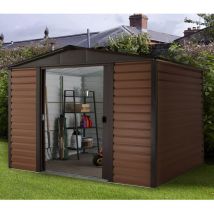 Yardmaster - Metall-Gerätehaus 'Konstanz 1012', braun, 10,46 m², mit Bodenrahmen
