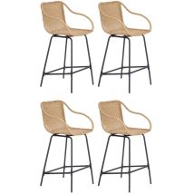 Metall-insel- Und Barstühle-set Mit Rattansitz 65cm Moorea