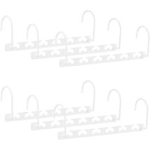 30 x Metall Raumsparbügel, 360° drehbare Haken, Organizer für je 6 Bügel, platzsparender Multibügel, 26 cm breit, weiß