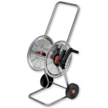 Agrati Gartenschlauch-Aufroller 1/2" 50m – Stabile Konstruktion – Abgewinkelter Schlauchanschluss – Langer Griff – Große Räder