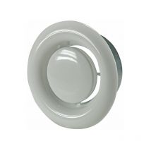 Metall-Teller Abluftventil in weiss, Flansch ø 100mm, Anemostat für Abluft