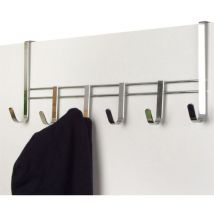 Buri - Metall-Türgarderobe verchromt Türhaken Kleiderhaken Garderobenhaken Hakenleiste