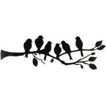 Linghhang - Metall-Wandbehang, Vogel-Wanddekoration, Blätter und Vögel, Metallskulptur, Vogelsilhouette, Wandbehang