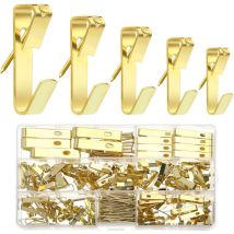 Metall-wandhaken-set Mit Nagelset, Wandfotohalter, Bilderrahmenaufhänger Für Bilderrahmen, Spiegelbefestigung, Wanddekoration (goldfarben)