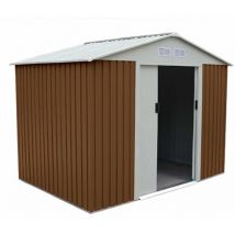 Gardiun - Gartenhaus aus Metall Cambridge 4,72 m² Außenfläche 261x181x198 cm Verzinkter Stahl Braun