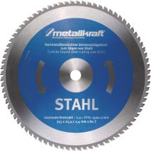 Metallkraft - Lame de scie circulaire tct pour inox dia. 355x2,4x25,4 mm 90 dents en carbure qualité japonaise TCT355T90IN