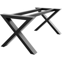 Tischbein Belaga Extreme – Schwarzes Robustes Metallgestell In X-form Im Industrial-stil Für Zuhause Und Büro Im Modernen Loft-design - 200x80x72cm - 