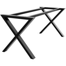 Tischbein Belaga – Schwarzes Mattes Metallgestell In X-form, Moderner Industrial-rahmen Für Ess-, Arbeits- Und Konferenztische - 180x70x72cm - 