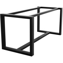 Tischbeine Porto – Schwarze Rechteckige Tischkufen Aus Metall Mit Pulverbeschichtung, Ideal Für Moderne Couch-, Ess- Und Wohnzimmertische - 