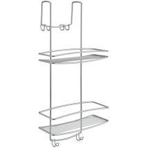 2-tier Douche Rack with Hooks Onda Silver Metaltex