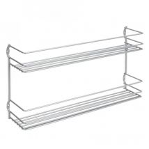 Metaltex - Space Saver Smart Kitchen Pepito Étagère à épices 2 niveaux 36 x 8 x 19 cm Argent