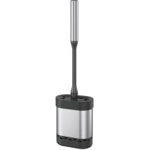 Metaltex - WC-Garnitur Cleany Silikon flach flexibel 47,5x7,5x13 cm Edelstahl/schwarz