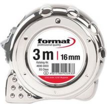 Mètre ruban de poche chromé 5mx19mm blanc