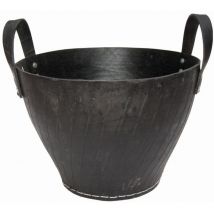 Metrox - Holzkorb aus Gummi, Kaminholzkorb 2 Griffe, Hähe 41cm, oben 41cm, 99170