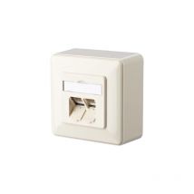 Metz connect 1307380001-I - CAT 6 surface-mounted network socket - 2 ports - pearly white
