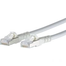 Metz Connect 130845A088-E RJ45 Câble réseau, câble patch cat 6a s/ftp 10.00 m blanc avec cliquet d'encastrement 1 pc(s)