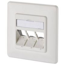 130b20d31002ke Prise Réseau Encastré Insert Avec Plaque Centrale Et Châssis Non Équipé 3 Ports Blanc Pur (ral 9010) C151251 - Metz Connect