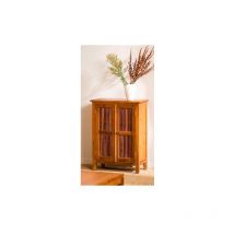 Macabane - ayan - Meuble marron 2 portes persiennes bois Teck