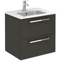 Meuble 2 tiroirs Ancoflash Color 2 avec plan céramique Anconetti Anthracite - 70cm