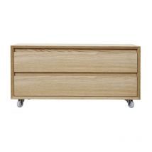 Wilson - Colección Mueble de 90 cm, 2 cajones, en roble natural - Mueble de baño - Léa