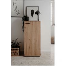 Finori - Meuble a chaussures Satos - Chene Artisan - 100 x 110 x 34 cm - Capacité 12 Paires